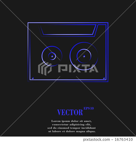 cassette icon symbol Flat modern web design with l - Stock Illustration ...