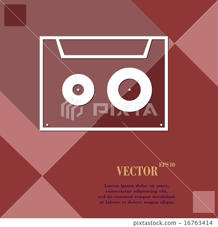 cassette icon symbol Flat modern web design with l 16763414