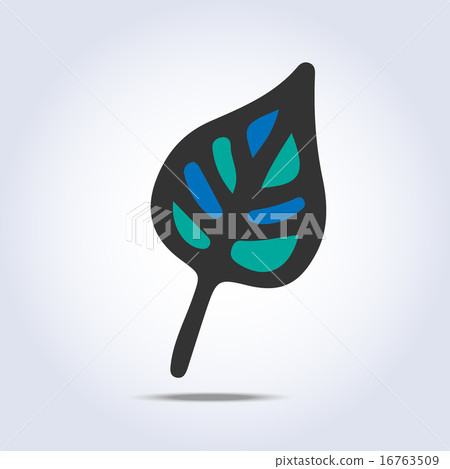 Vector leaf icon hand drawn 16763509