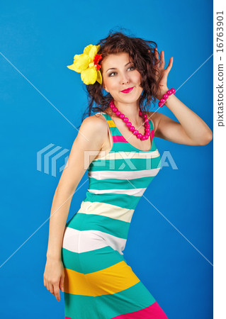 Lovely girl in a sailor suit. Lovely girl in a sailor suit. 16763901