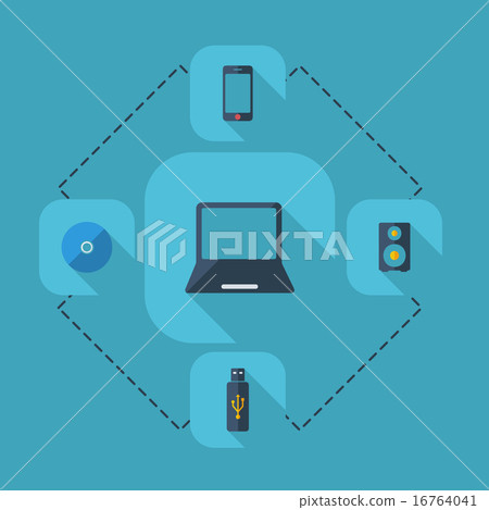 Flat concept, set modern design with shadow Flat concept, set modern design with shadow 16764041