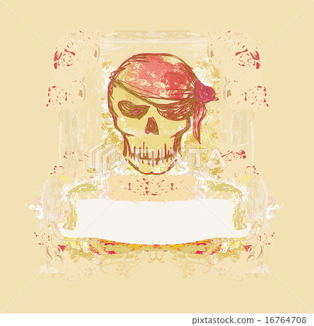 Skull Pirate - retro card Skull Pirate - retro card 16764708