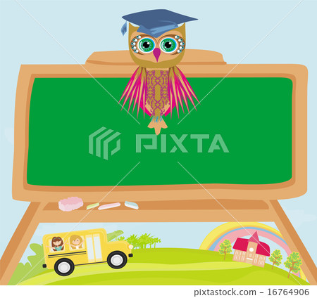 cute back to school illustration with owl 16764906