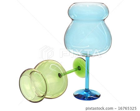 set of two glasses in blue and green set of two glasses in blue and green 16765325