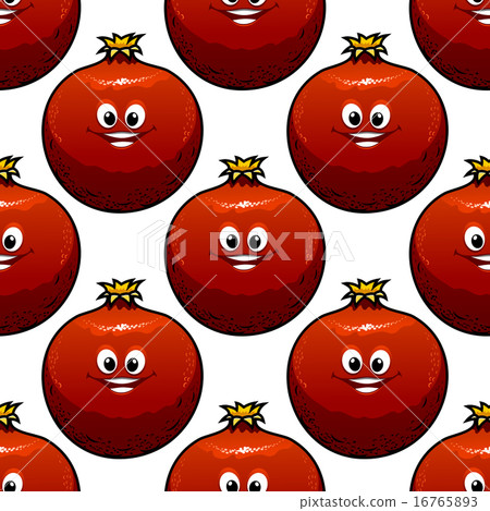 Seamless pattern of cartoon pomegranate fruits Seamless pattern of cartoon pomegranate fruits 16765893