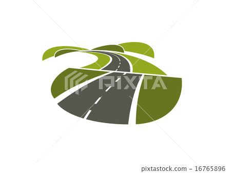 Hilly road abstract icon on white Hilly road abstract icon on white 16765896