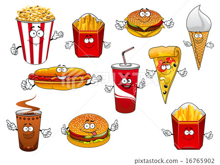 Fastfood abd takeaway cartoon characters Fastfood abd takeaway cartoon characters 16765902