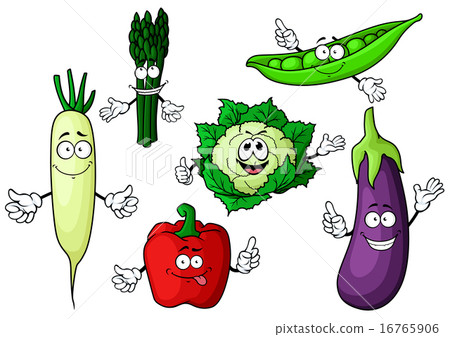 Cartoon organic garden vegetables characters 16765906