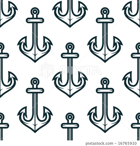 Old nautical ship anchors seamless pattern Old nautical ship anchors seamless pattern 16765910