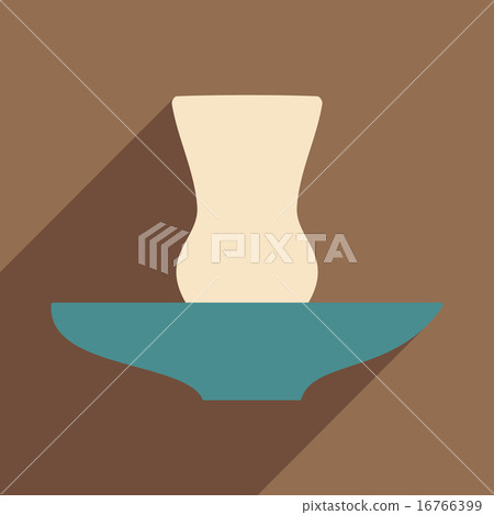 Flat with shadow icon and mobile application glass eastern 16766399