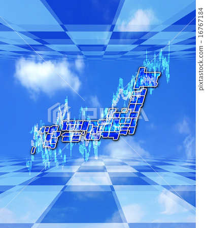 日本列島和日經平均圖表的圖像 16767184