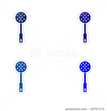 assembly realistic sticker design on paper strainer 16767273