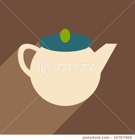 Flat with shadow icon and mobile application kettle Flat with shadow icon and mobile application kettle 16767468