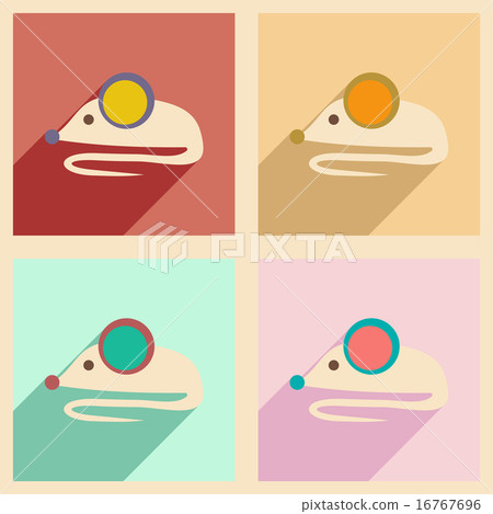 Flat with shadow concept and mobile application Mouse 16767696