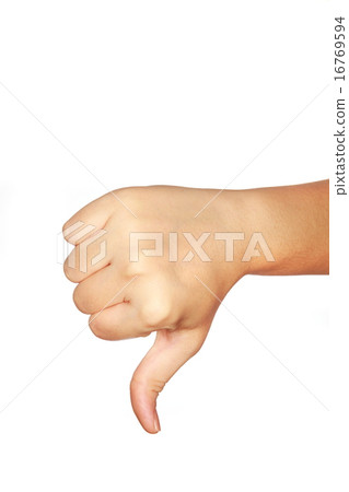 Woman hand making sign on white background Woman hand making sign on white background 16769594