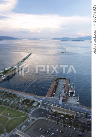 Evening landscape of Takamatsu wharf 16772928
