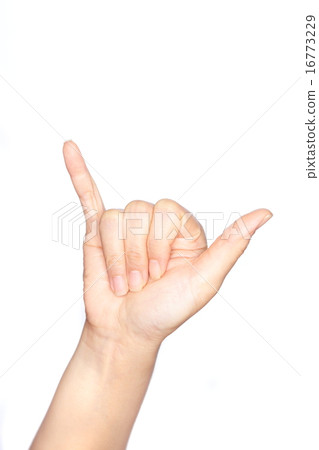 adult hand showing numbers on white background 16773229