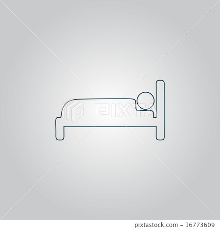 Human in bed sign icon.  16773609