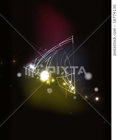 Glowing elements in dark space Glowing elements in dark space 16774130
