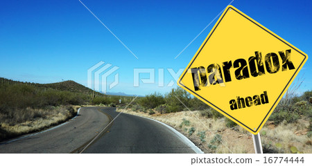 Paradox ahead sign Paradox ahead sign 16774444