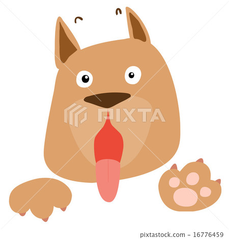 frightened brown dog on white background vector 16776459