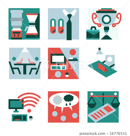 Flat color vector icons for co-working - Stock Illustration [16776531 ...