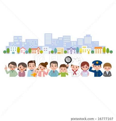 People in the community Street clusters gathering - Stock Illustration ...