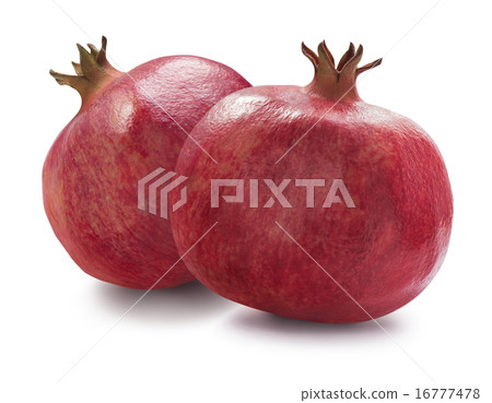 Two whole pomegranates isolated on white 2 16777478