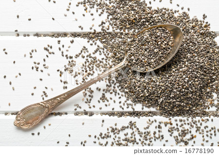 chia seeds in spoon 16778190