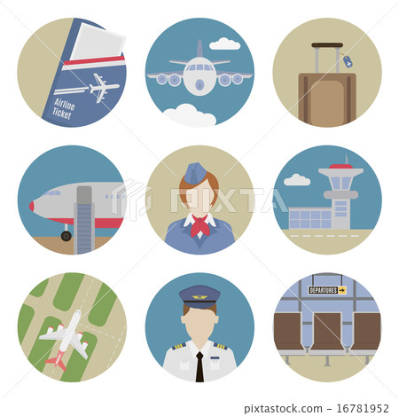 Airport flat icons Airport flat icons 16781952