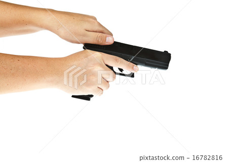 Airsoft hand gun, glock model with hand 16782816