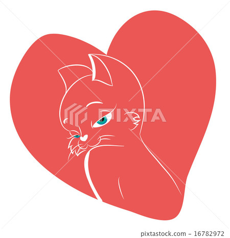 silhouette of a cute cat silhouette of a cute cat 16782972