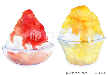 Shaved ice red and yellow 16783361