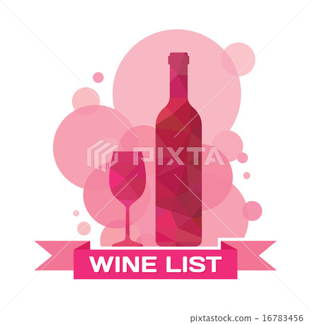 Wine Bottle and Glass - Creative Illustration.  16783456