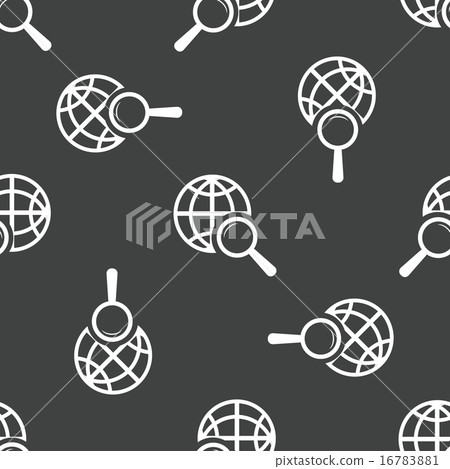 Globe symbol under loupe pattern 16783881