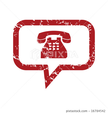 Red grunge telephone conversation logo 16784542