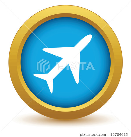 Gold plane icon Gold plane icon 16784615
