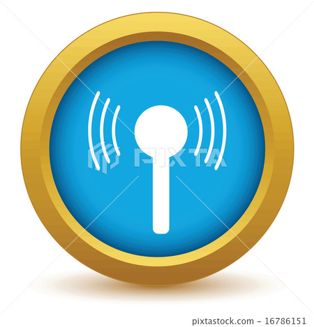 Gold TV tower icon 16786151