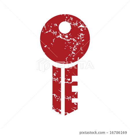 Red grunge key logo 16786169