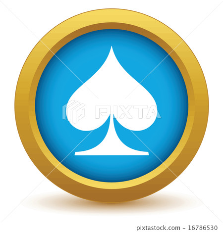 Gold spades card icon 16786530