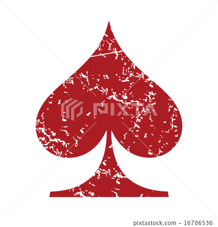 Red grunge spades card logo Red grunge spades card logo 16786536