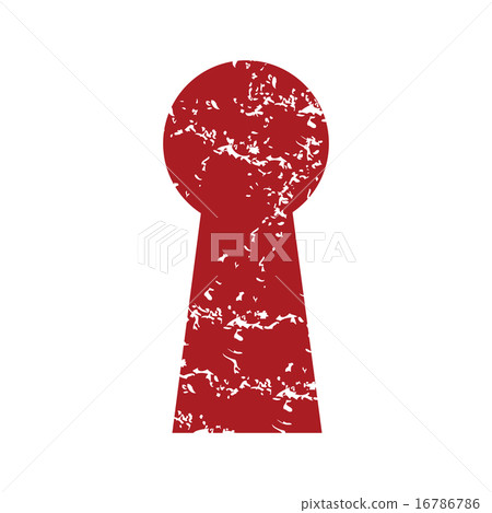 Red grunge keyhole logo - Stock Illustration [16786786] - PIXTA