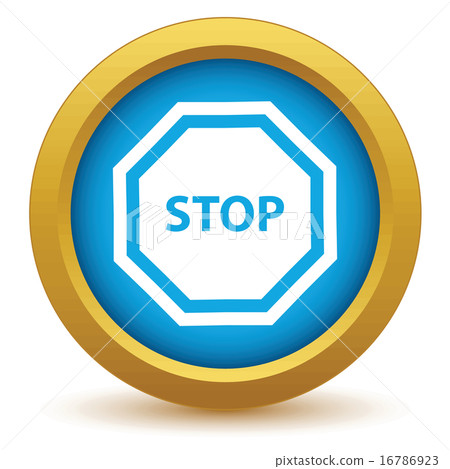 Gold stop icon Gold stop icon 16786923