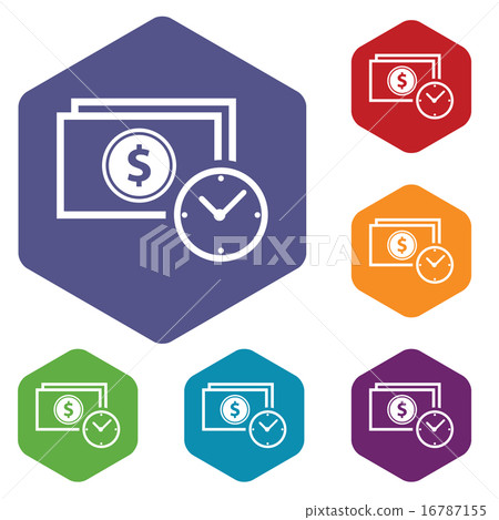 Buck time rhombus icons 16787155