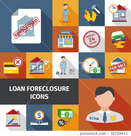 Loan Foreclosure Icons 16789431