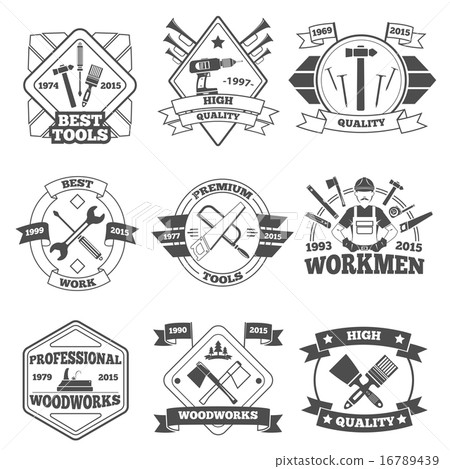 Work Tools Label Set - Stock Illustration [16789439] - PIXTA