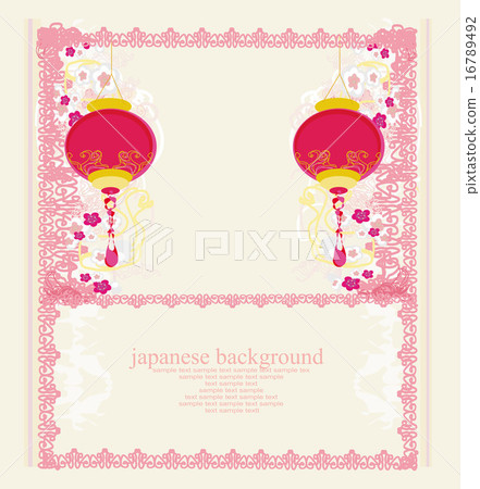 Chinese New Year card with lanterns , vector - Stock Illustration ...