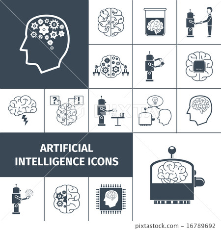 Artificial Intelligence Icons Black Artificial Intelligence Icons Black 16789692