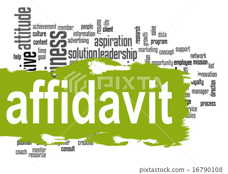 Affidavit word cloud with green banner Affidavit word cloud with green banner 16790108