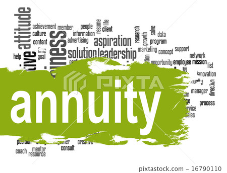 Annuity word cloud with green banner 16790110